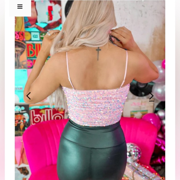 Sparkly Pink Crop Top | S - Picture 7 of 7